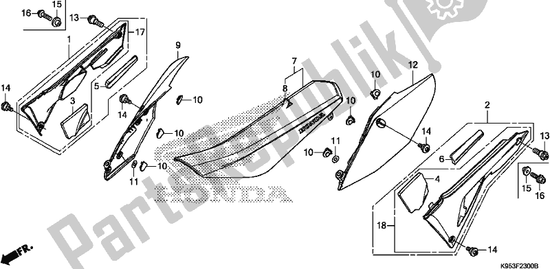 Todas las partes para Seat/side Cover de Honda CRF 250R 2020