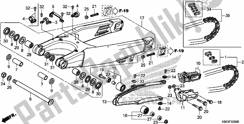 Todas las partes para Basculante de Honda CRF 250R 2020