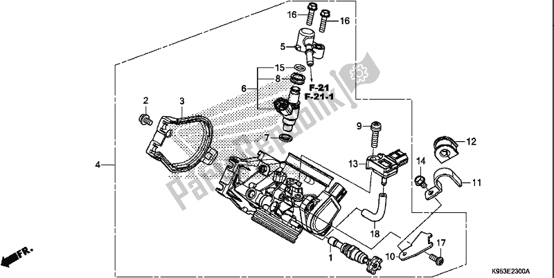 All parts for the Throttle Body of the Honda CRF 250R 2020