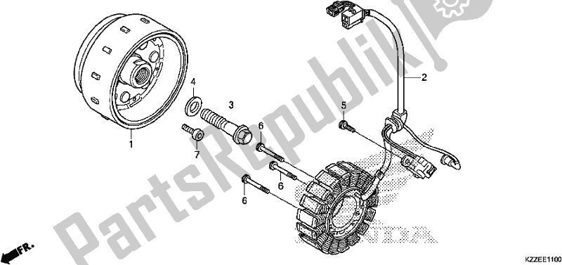 All parts for the Generator of the Honda CRF 250 RLA 2017