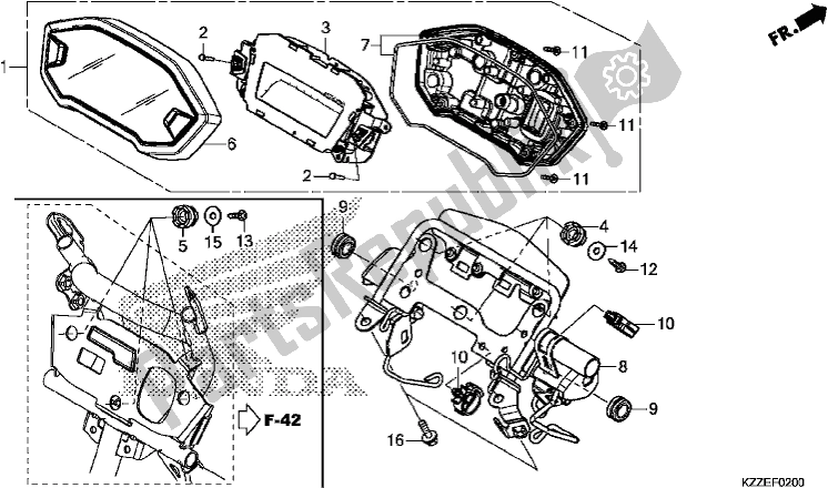 Toutes les pièces pour le Mètre du Honda CRF 250 RLA 2017