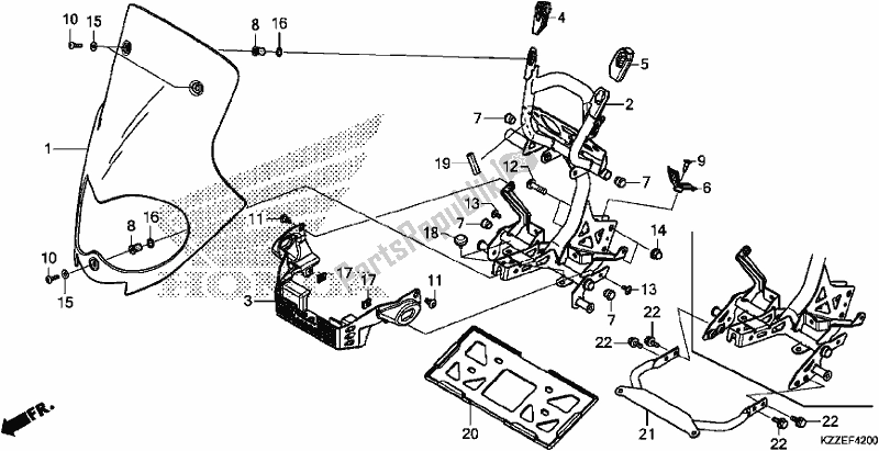 Todas as partes de Pára-brisa do Honda CRF 250 RLA 2017