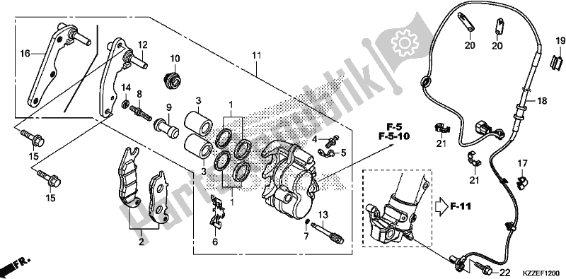 All parts for the Front Brake Caliper of the Honda CRF 250 RLA 2018