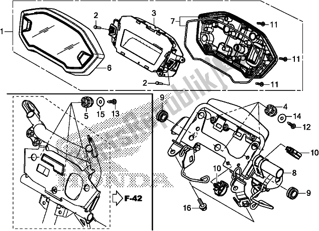 All parts for the Meter of the Honda CRF 250 RLA 2018