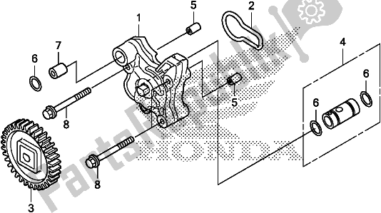 All parts for the Oil Pump of the Honda CRF 250 RLA 2018