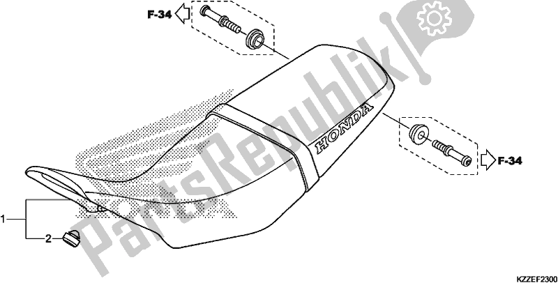 All parts for the Seat of the Honda CRF 250 RLA 2018