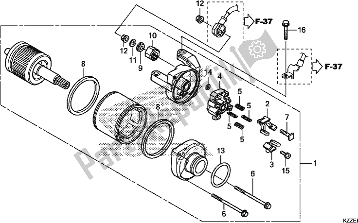 All parts for the Starter Motor of the Honda CRF 250 RLA 2018