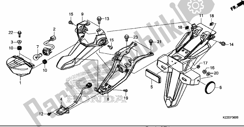 Toutes les pièces pour le Feu Arrière du Honda CRF 250 RLA 2018