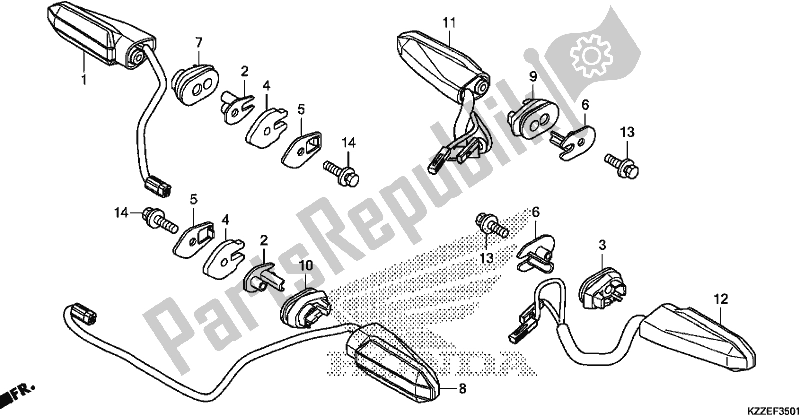 All parts for the Winker of the Honda CRF 250 RLA 2018