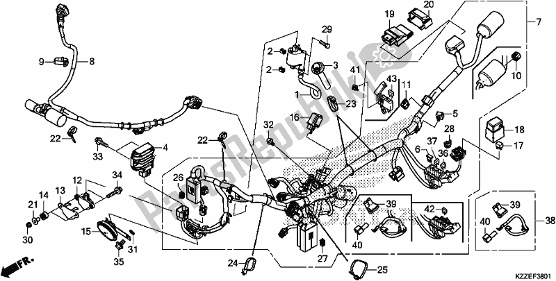 All parts for the Wire Harness of the Honda CRF 250 RLA 2018