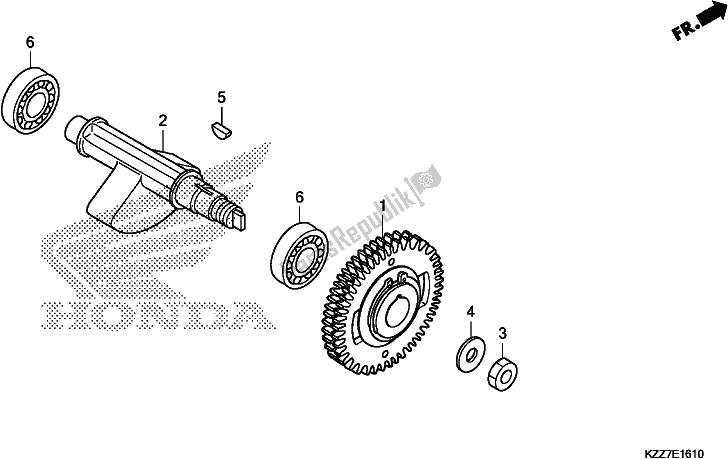 All parts for the Balancer Shaft of the Honda CRF 250 RLA 2019