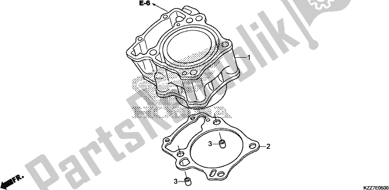 All parts for the Cylinder of the Honda CRF 250 RLA 2019