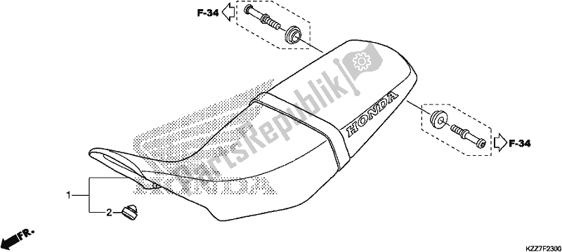 All parts for the Seat of the Honda CRF 250 RLA 2019