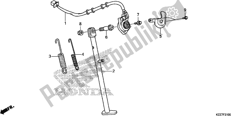 All parts for the Stand of the Honda CRF 250 RLA 2019