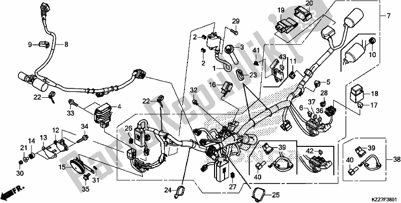 Tutte le parti per il Cablaggio del Honda CRF 250 RLA 2019
