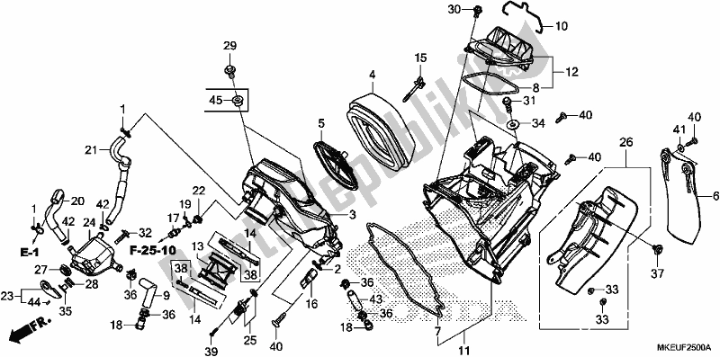 All parts for the Air Cleaner of the Honda CRF 450L 2019