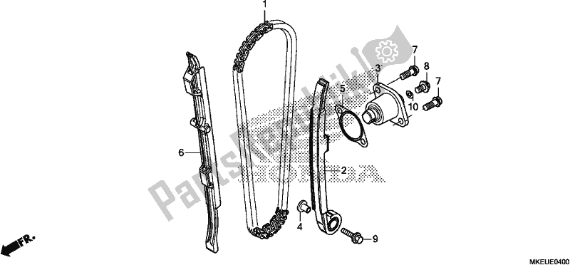 All parts for the Cam Chain/tensioner of the Honda CRF 450L 2019