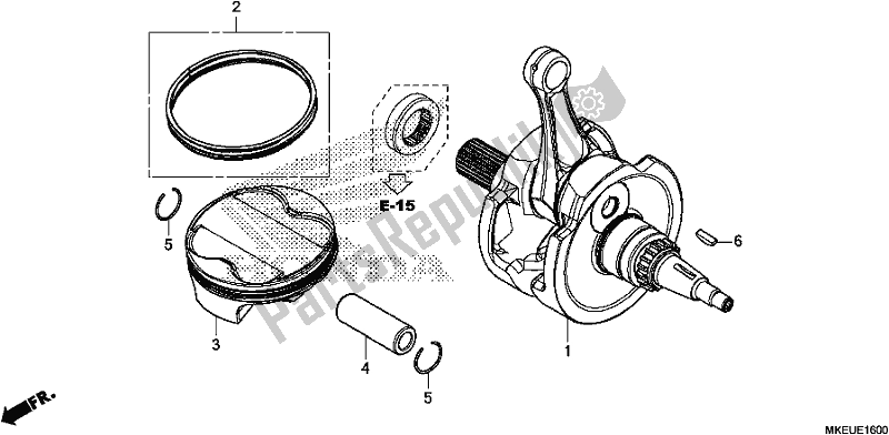 All parts for the Crankshaft/piston of the Honda CRF 450L 2019