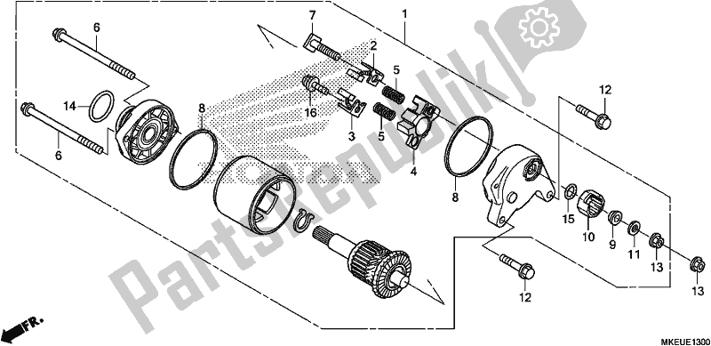 All parts for the Starting Motor of the Honda CRF 450L 2019