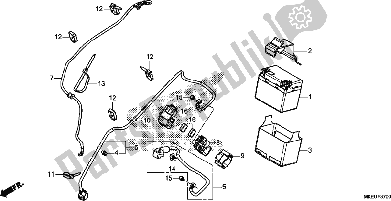 Todas as partes de Bateria do Honda CRF 450L 2020