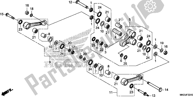 All parts for the Cushion Arm of the Honda CRF 450L 2020