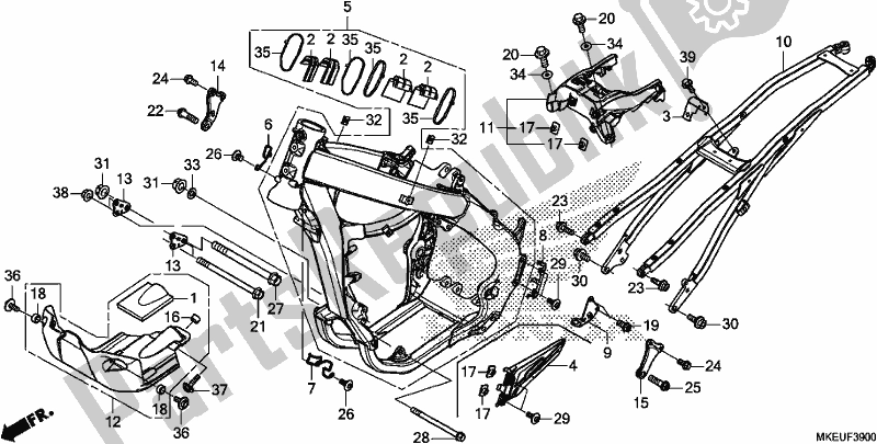 All parts for the Frame Body of the Honda CRF 450L 2020