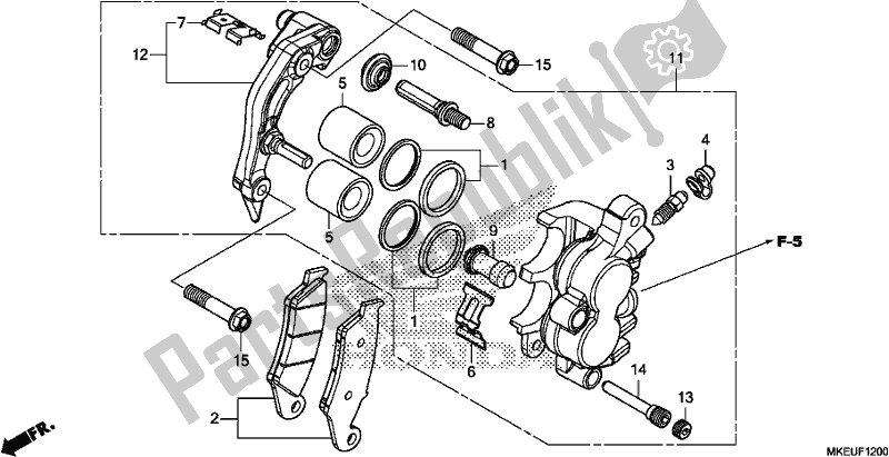 All parts for the Front Brake Caliper of the Honda CRF 450L 2020