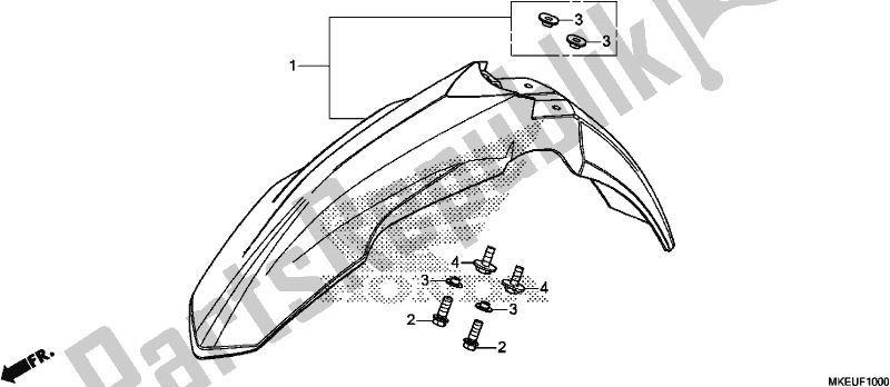 All parts for the Front Fender of the Honda CRF 450L 2020