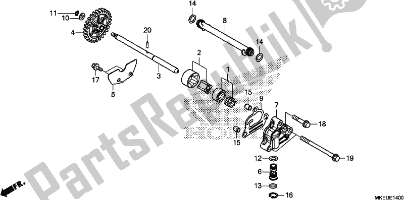 All parts for the Oil Pump of the Honda CRF 450L 2020