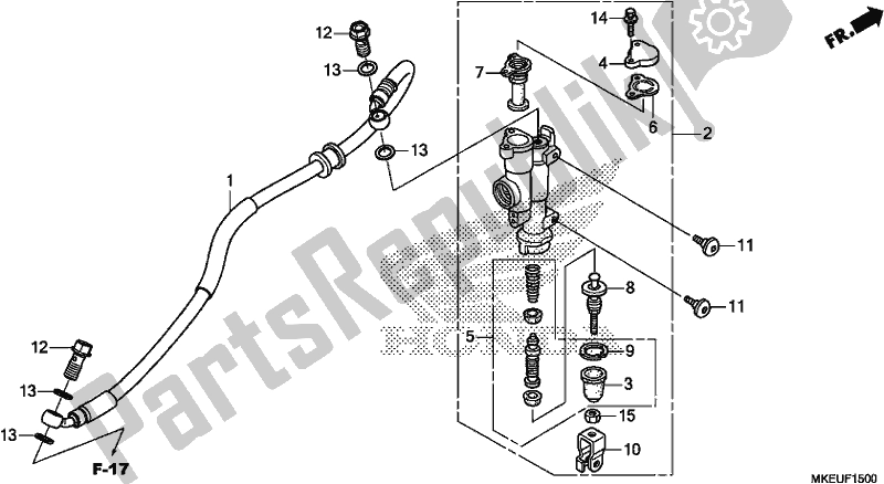 All parts for the Rear Brake Master Cylinder of the Honda CRF 450L 2020