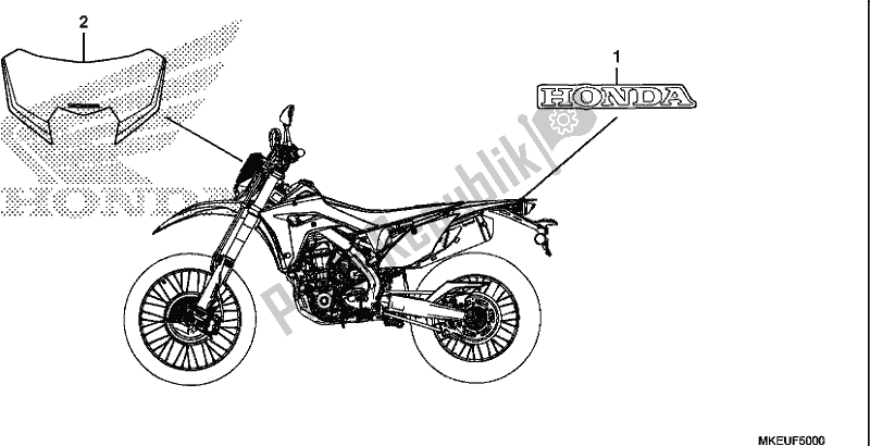 All parts for the Stripe/mark of the Honda CRF 450L 2020