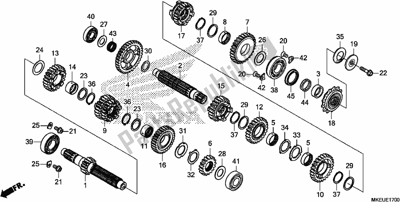 All parts for the Transmission of the Honda CRF 450L 2020