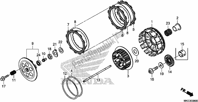 Toutes les pièces pour le Embrayage du Honda CRF 450R 2017