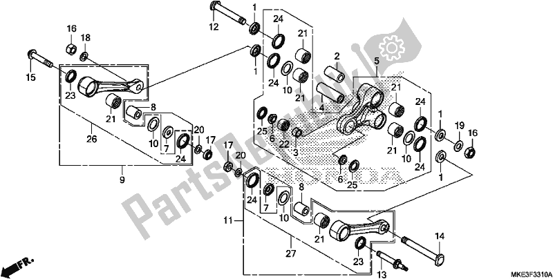 Toutes les pièces pour le Cushion Arm du Honda CRF 450R 2017