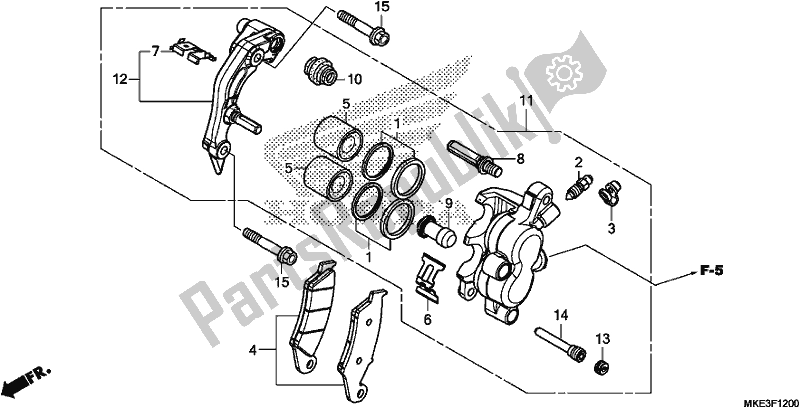 All parts for the Front Brake Caliper of the Honda CRF 450R 2017