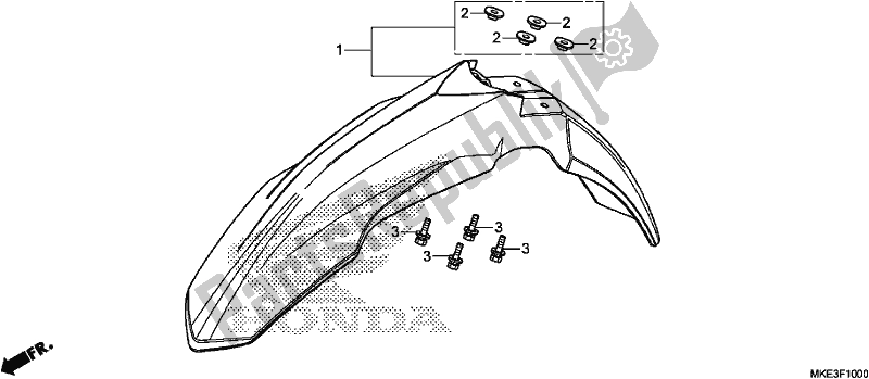 All parts for the Front Fender of the Honda CRF 450R 2017