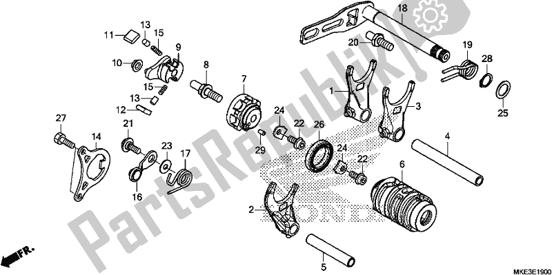 All parts for the Gearshift Drum of the Honda CRF 450R 2017