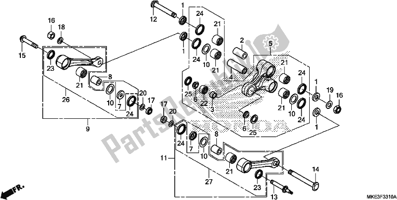 Toutes les pièces pour le Cushion Arm du Honda CRF 450R 2018