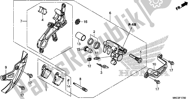 Toutes les pièces pour le étrier De Frein Arrière du Honda CRF 450R 2018