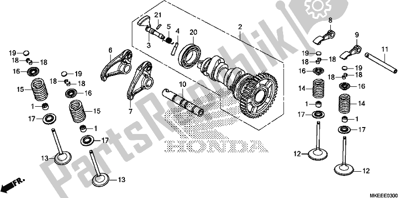 Alle onderdelen voor de Nokkenas / Klep van de Honda CRF 450R 2019