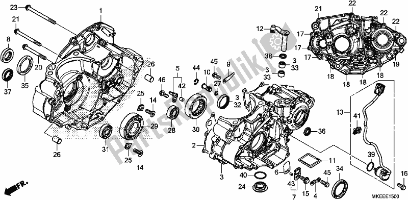 All parts for the Crankcase of the Honda CRF 450R 2019