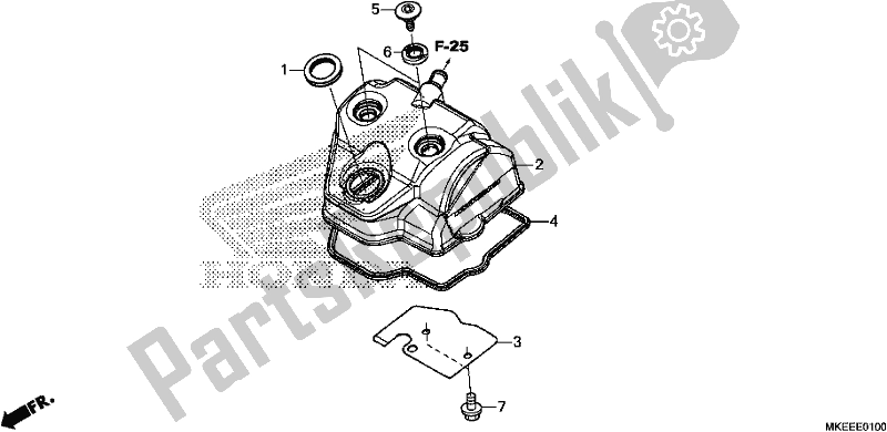 All parts for the Cylinder Head Cover of the Honda CRF 450R 2019