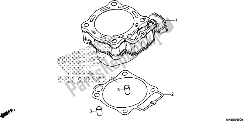 All parts for the Cylinder of the Honda CRF 450R 2019
