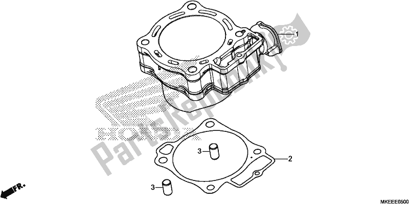 All parts for the Cylinder of the Honda CRF 450R 2019