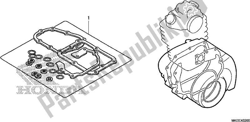 Alle onderdelen voor de Pakkingset B van de Honda CRF 450R 2019