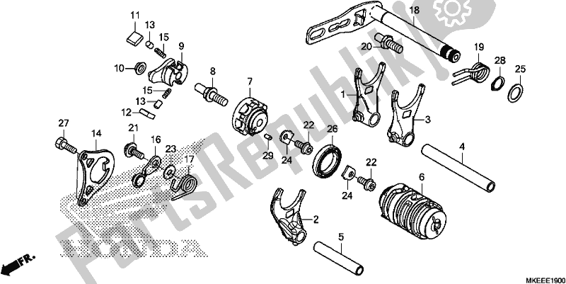 Alle onderdelen voor de Versnellingsbak van de Honda CRF 450R 2019