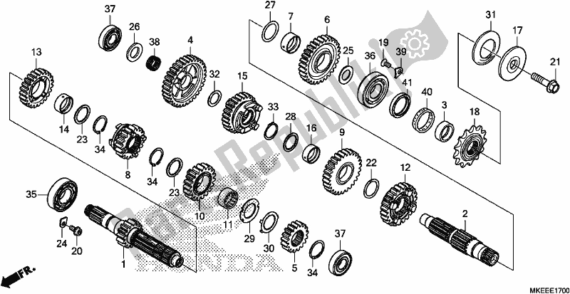 Todas las partes para Transmisión de Honda CRF 450R 2019