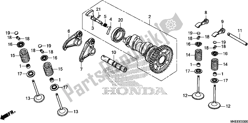 Todas as partes de árvore De Cames / Válvula do Honda CRF 450R 2020