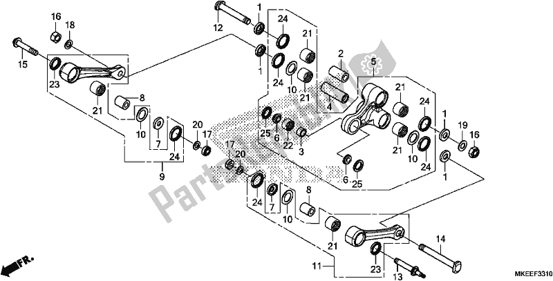 Tutte le parti per il Cushion Arm del Honda CRF 450R 2020