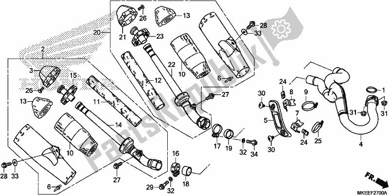 Tutte le parti per il Silenziatore Di Scarico del Honda CRF 450R 2020